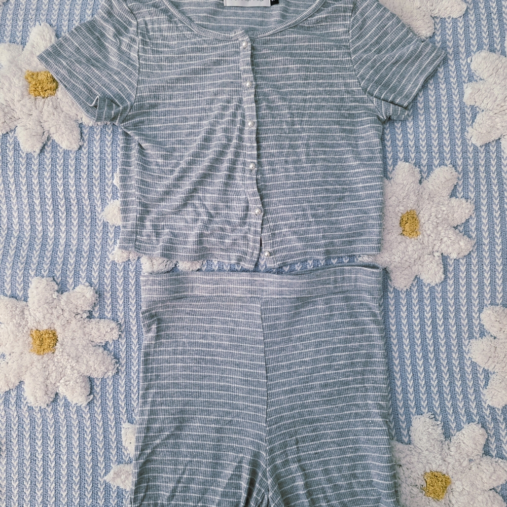Striped Sparkly Two-Piece Set
